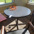 Grey Surface w/ Black Trim 36" Round Meeting Corner Table